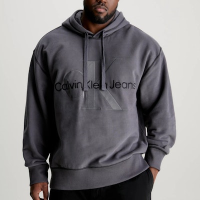 Calvin Klein Jeans Minimalist Embroidered Black Washed Oversized Hoodie. J30J324623-PT2 Details for Calvin Klein Jeans Minimalist Embroidered Black Washed Oversized Hoodie. J30J324623-PT2