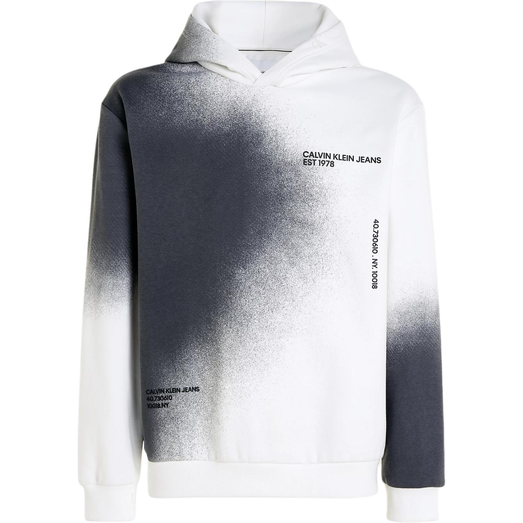 Calvin Klein Jeans Minimalist Logo Ink Print Hoodie Grey White (EU) Men J30J324977-0K9