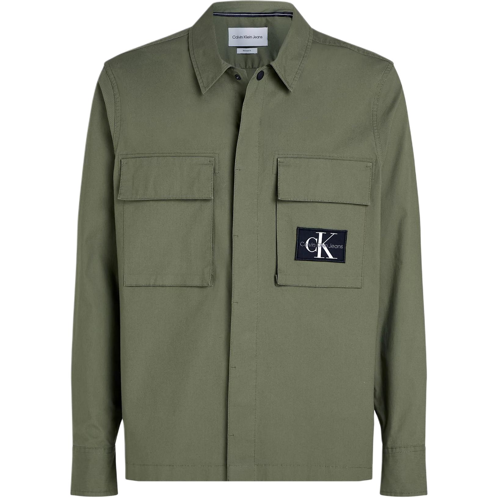 Calvin Klein Jeans Olive Letter Logo Long-Sleeve Shirt Jacket (EU Version) J30J325174-LDY