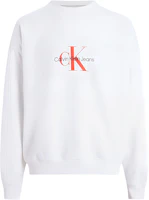 Calvin Klein Jeans Oversized Logo Crewneck White Sweatshirt European Fit J30J325426-YAF Calvin Klein Jeans Oversized Logo Crewneck White Sweatshirt European Fit J30J325426-YAF