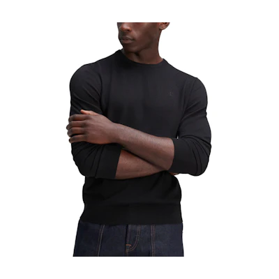 Calvin Klein Jeans SS24 Black Soft Cotton Crewneck Sweater 40QM313-UB1