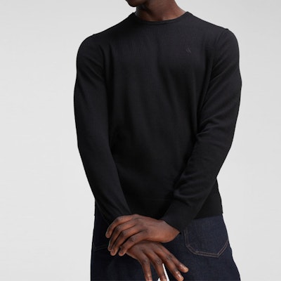 Calvin Klein Jeans SS24 Black Soft Cotton Crewneck Sweater 40QM313-UB1 Lookbook Calvin Klein Jeans SS24 Black Soft Cotton Crewneck Sweater 40QM313-UB1
