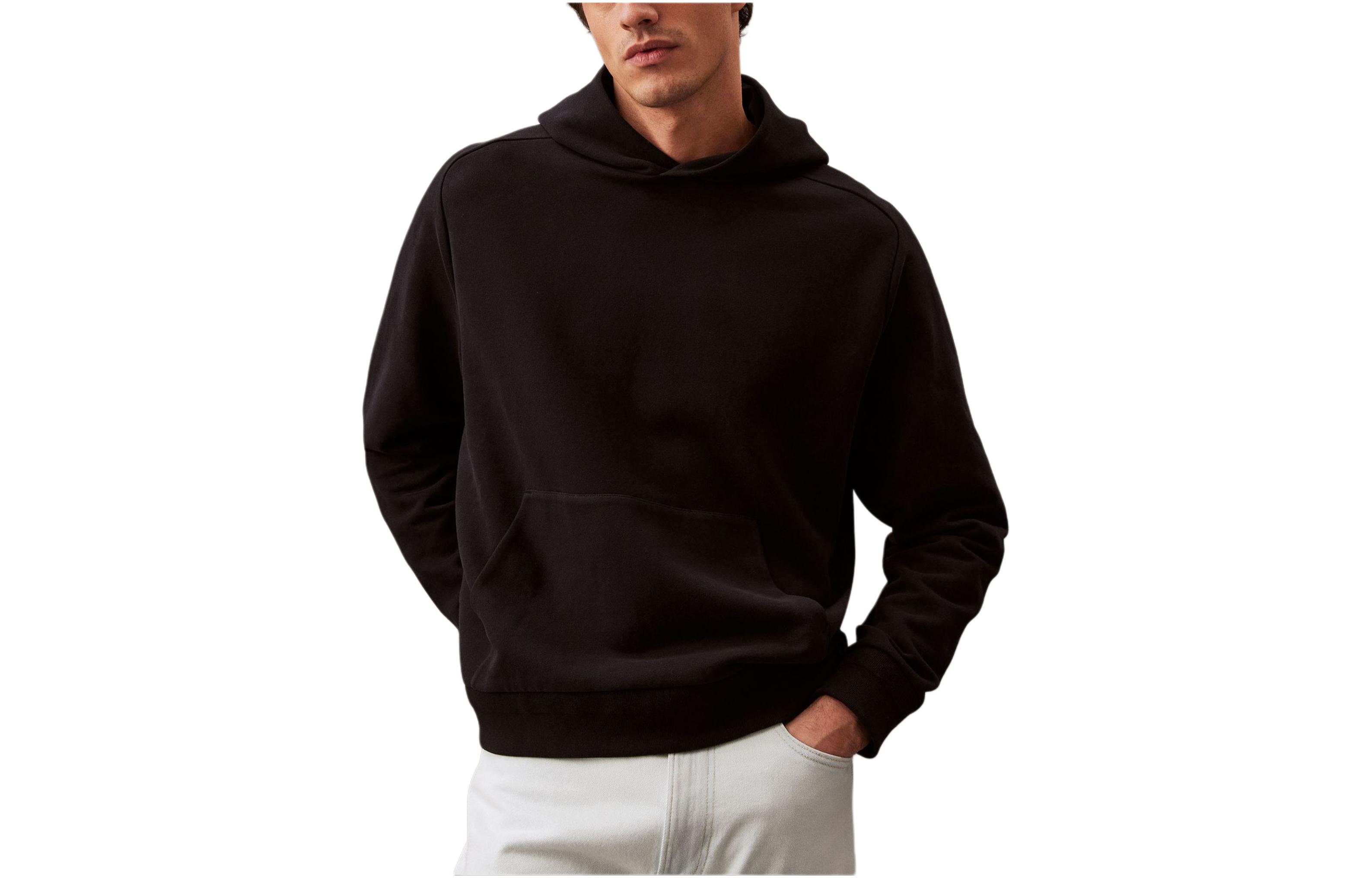 Calvin Klein Jeans SS24 Black Loose Fit Hoodie Pullover Sweatshirt 40BM227-BAE