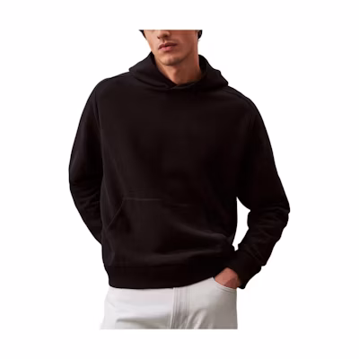 Calvin Klein Jeans SS24 Black Loose Fit Hoodie Pullover Sweatshirt 40BM227-BAE