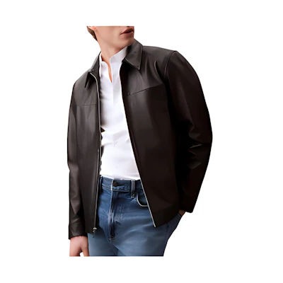Calvin Klein Jeans SS24 Black Zip-Up Relaxed Fit Long Sleeve Jacket 40BM529-BAE