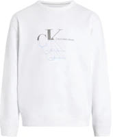 Calvin Klein Jeans Two-Tone Logo Print Crewneck Sweatshirt White ( EU Fit) J30J325516-YAF Calvin Klein Jeans Two-Tone Logo Print Crewneck Sweatshirt White ( EU Fit) J30J325516-YAF