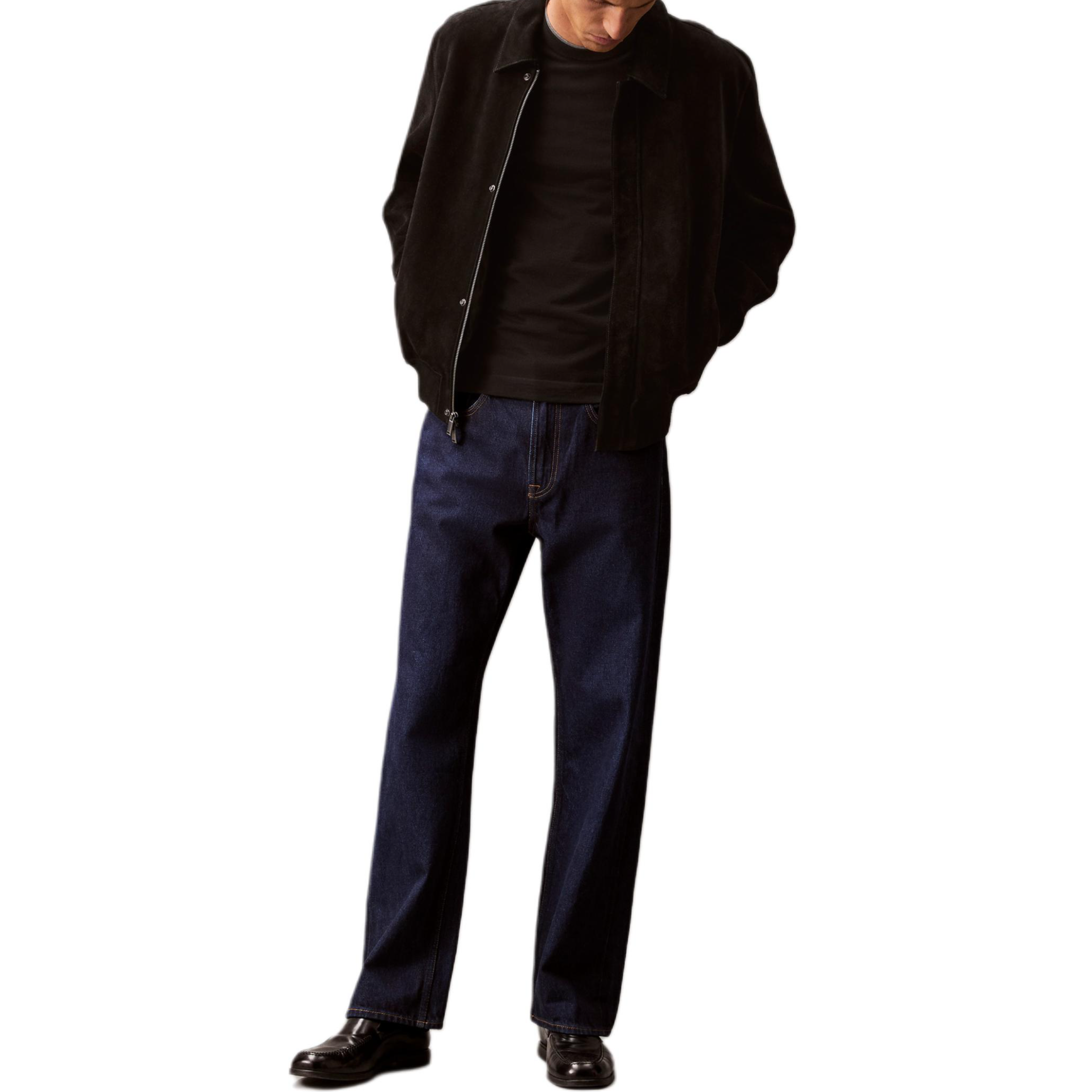 Lookbook CALVIN KLEIN Jeans Unisex Solid Black Crewneck Pullover Sweater. 40EM332-UB1