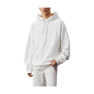 Calvin Klein Jeans White Oversized Hoodie Casual Comfortable Letter Print J30J325150-YAF
