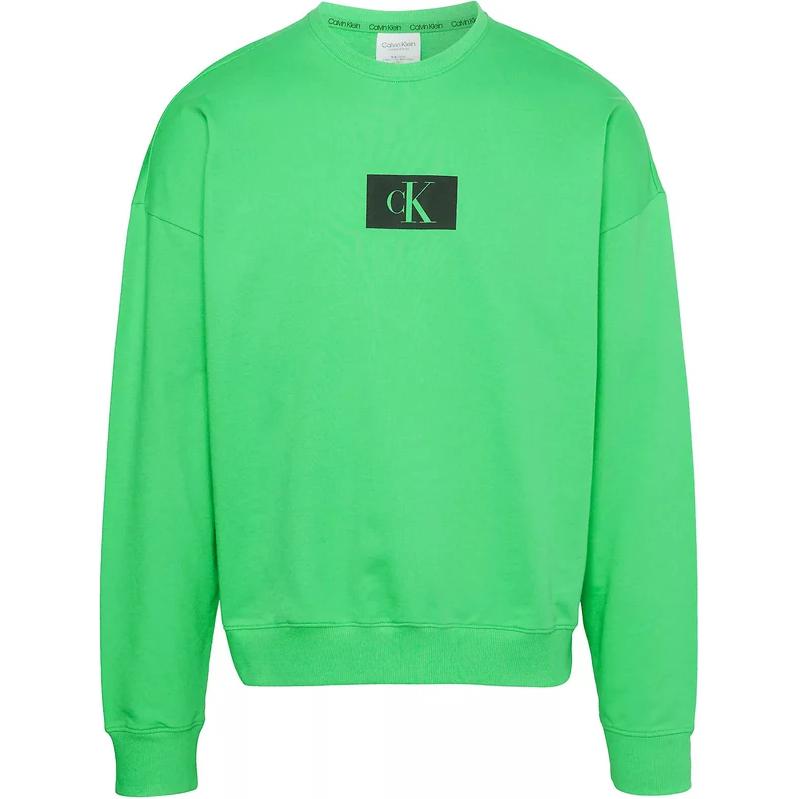 Calvin Klein L/S Loose Fit Crewneck Sweatshirt Green European Edition 000NM2415E-LGP