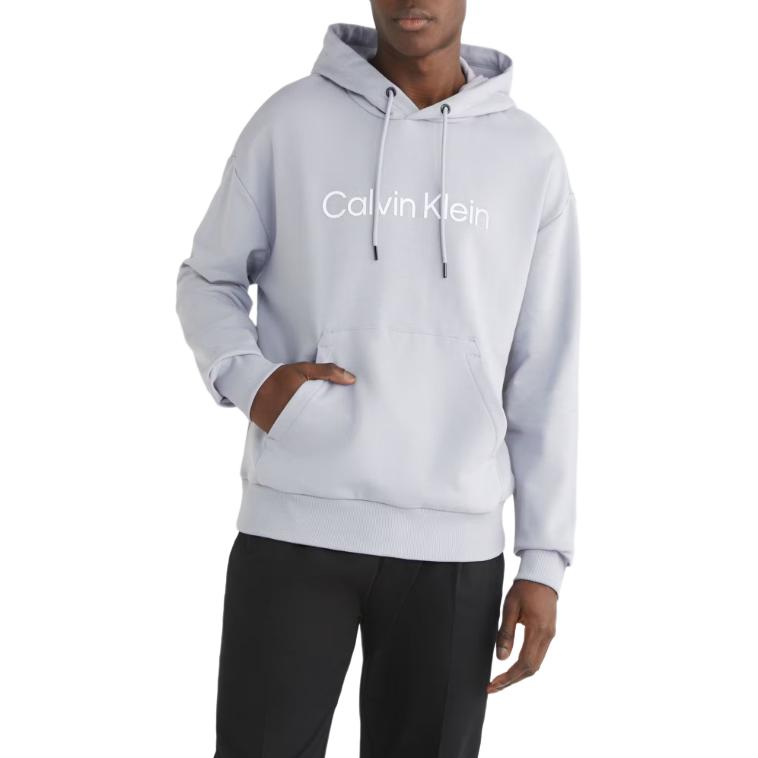 Calvin Klein Letter Print Hoodie Gray Long Sleeve Pullover K10K111345-VBX