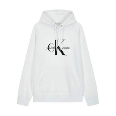 Calvin Klein Letter Print Relaxed Fit Raglan Sweatshirt Men’s Bright White J326969-YAF