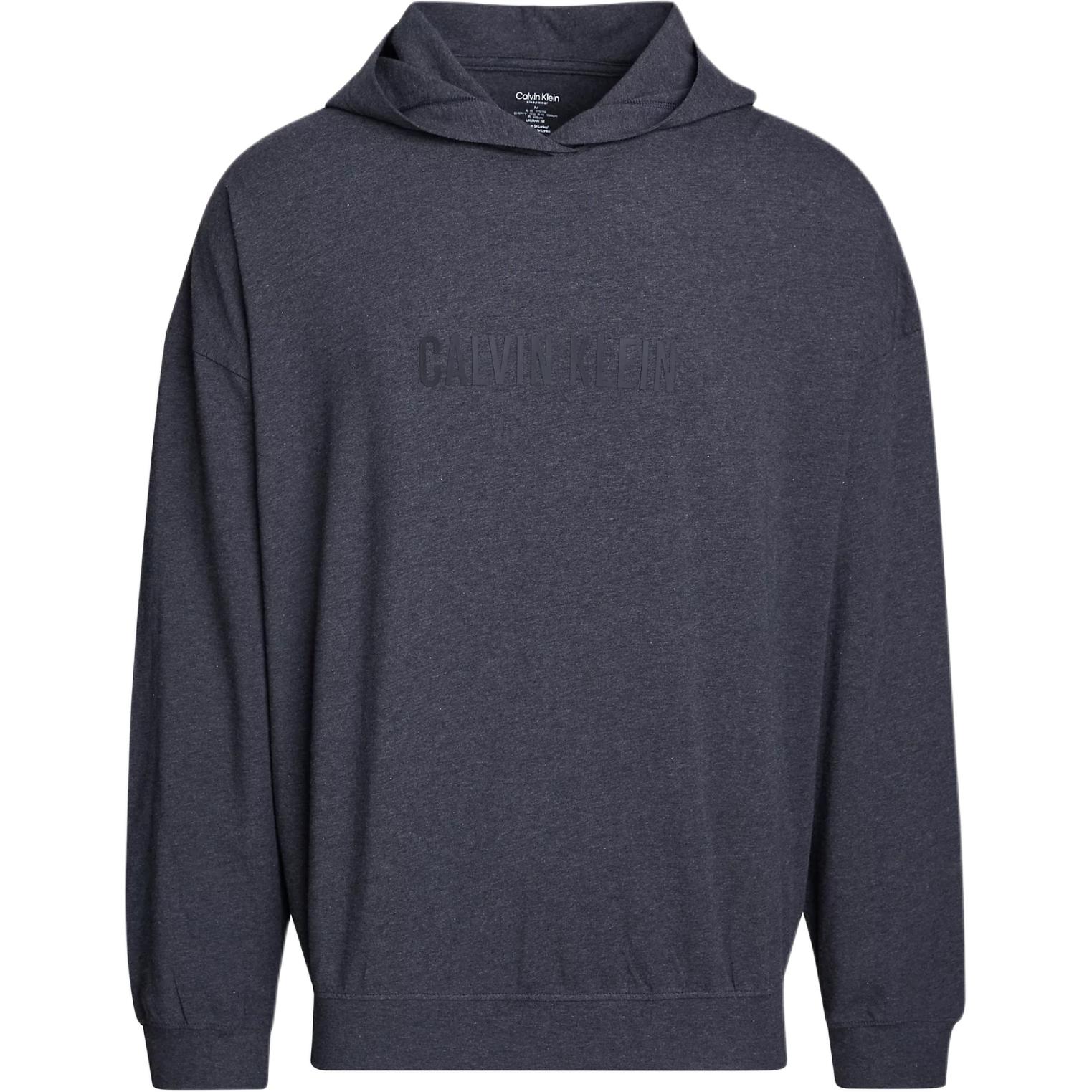 Calvin Klein Letter Print Solid Hoodie Deep Gray European Version 000NM2569E-P7I