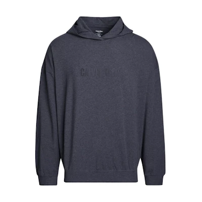 Calvin Klein Letter Print Solid Hoodie Deep Gray European Version 000NM2569E-P7I