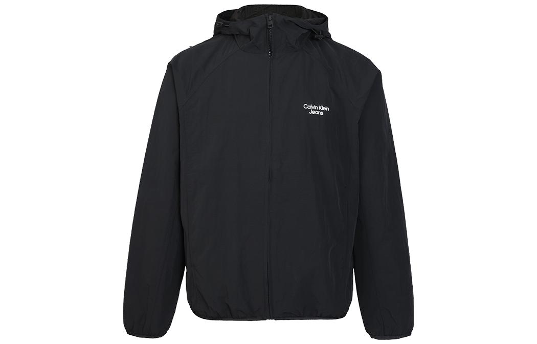Calvin Klein Letter Print Zip Hoodie Jacket - Black J30J320265-BEH
