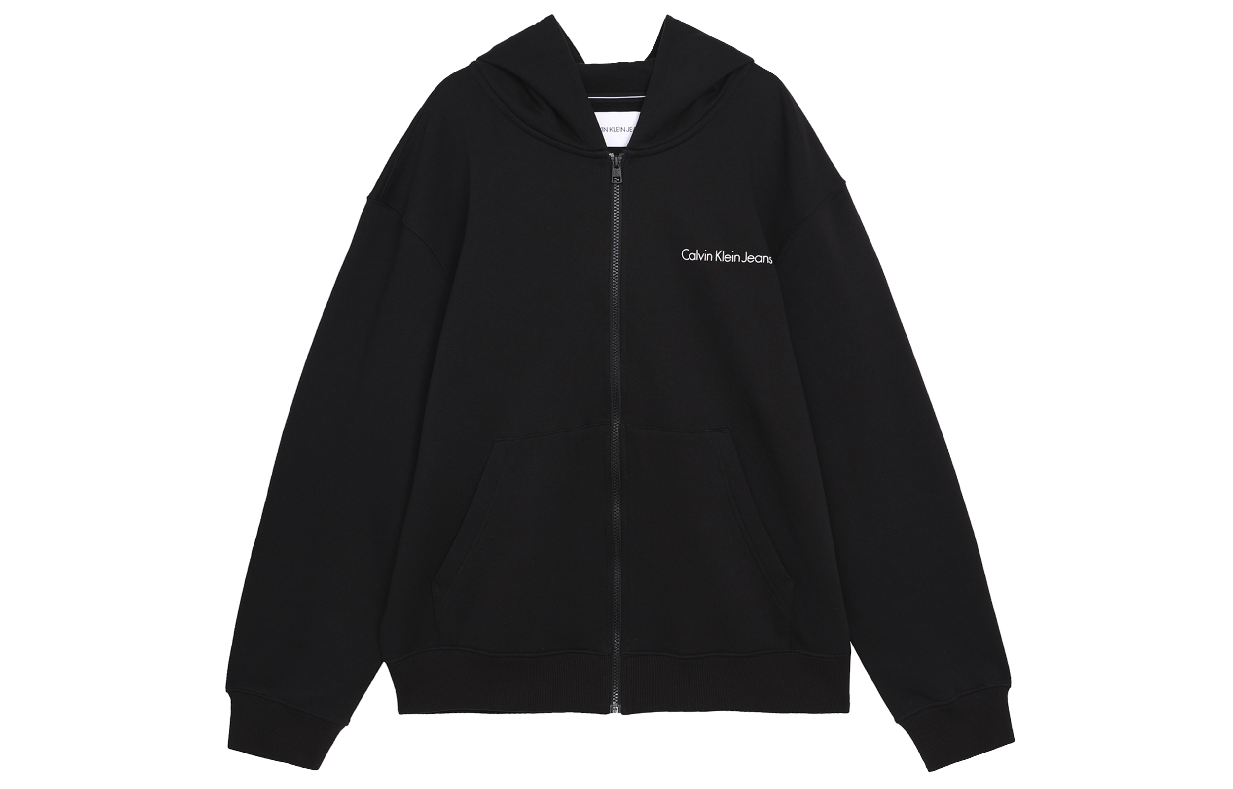 Calvin Klein Letter Print Zipper Straight-Fit Sweatshirt Space Black Men’s J319977