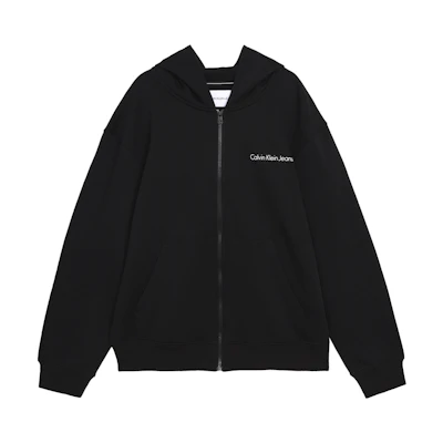 Calvin Klein Letter Print Zipper Straight-Fit Sweatshirt Space Black Men’s J319977