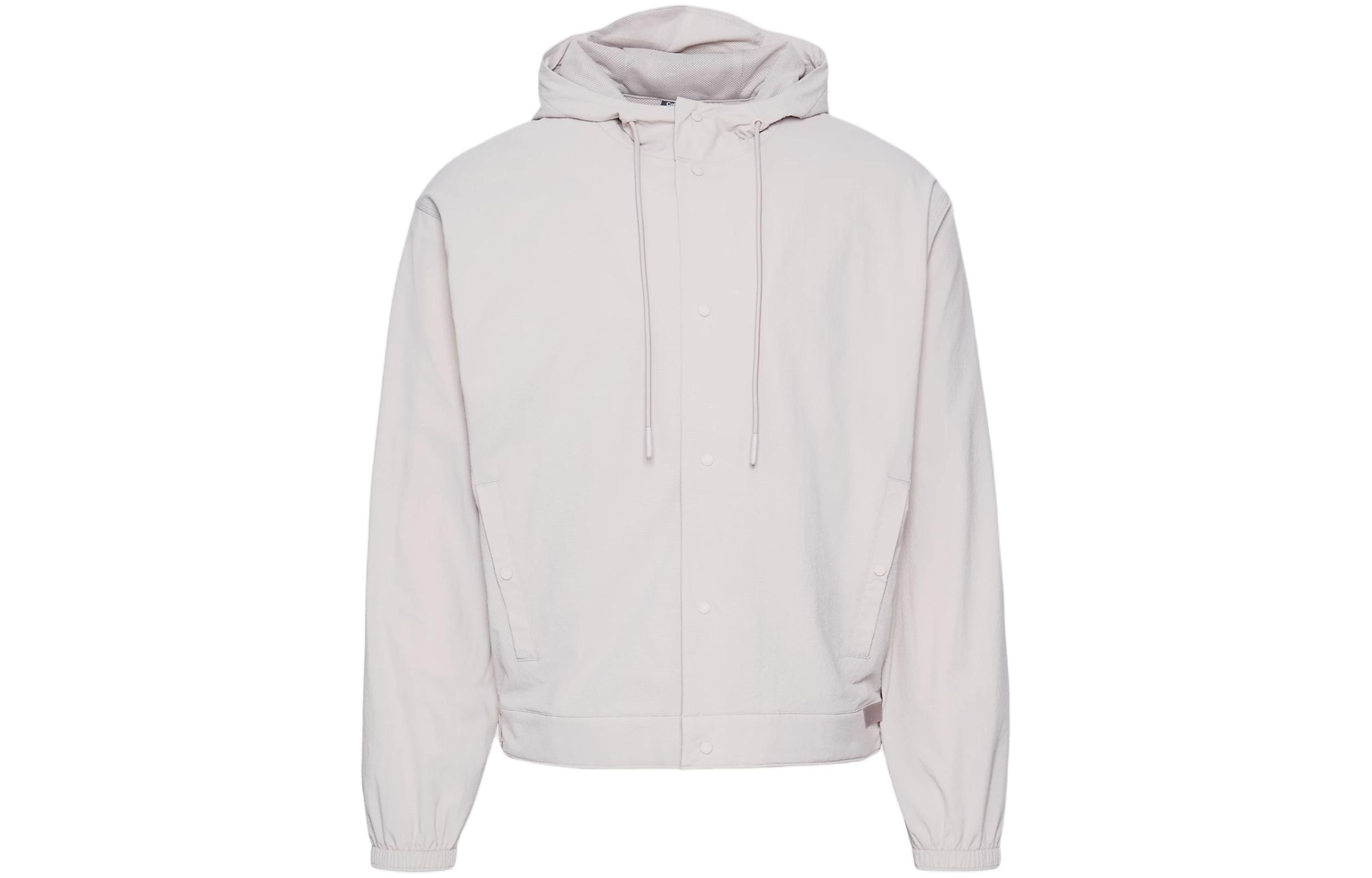 Calvin Klein Light Grey Hoodie Jacket with Logo Print and Single Button Design 00GMS4O521-K6B