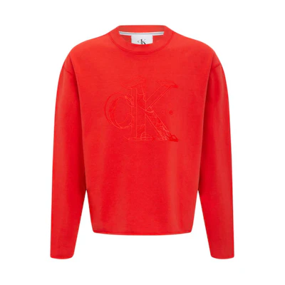 Calvin Klein Linear Logo Crewneck Sweatshirt Unisex Red J400160-XND