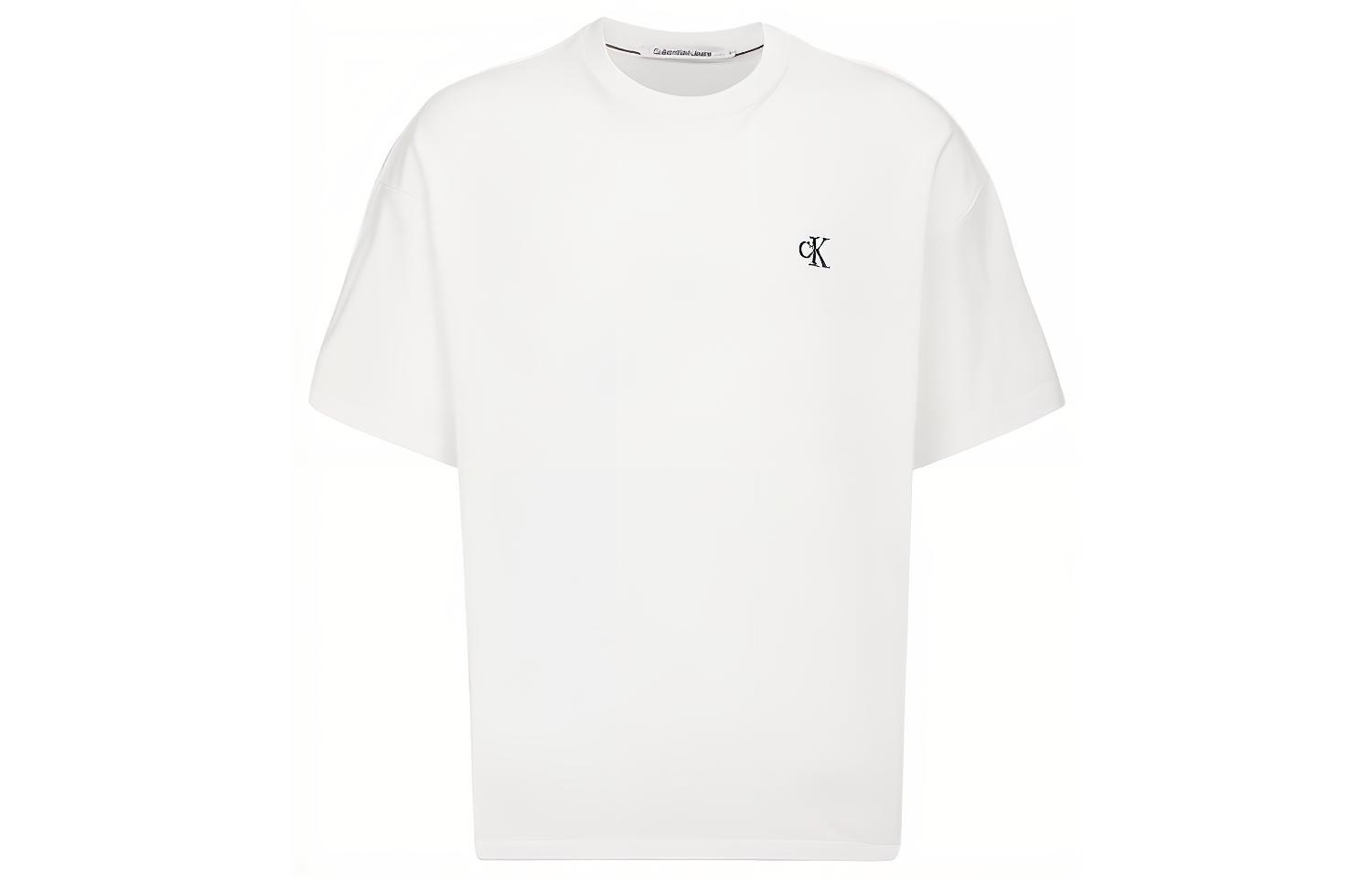 Calvin Klein Logo Crew Neck Unisex White T-Shirt. J400280-YAF