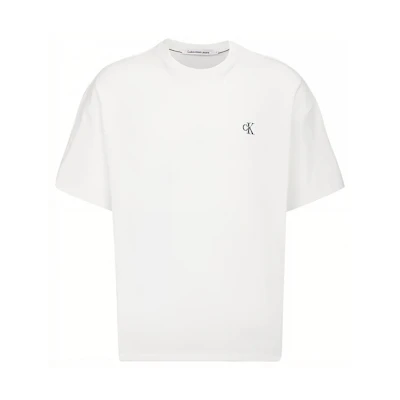 Calvin Klein Logo Crew Neck Unisex White T-Shirt. J400280-YAF