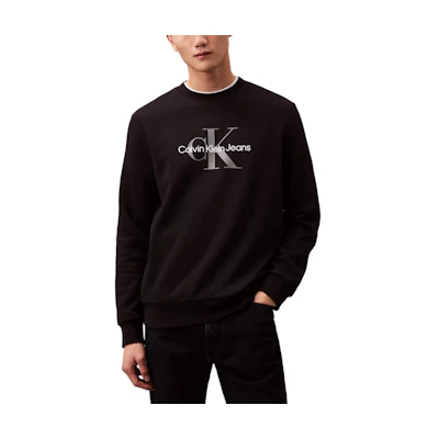 Calvin Klein Logo Crewneck Long-Sleeve Sweatshirt Black 40BM801-001