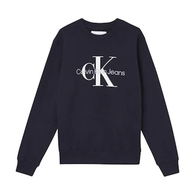 Calvin Klein Logo Crewneck Loose Fit Sweatshirt Navy Blue J30J320933-CHW