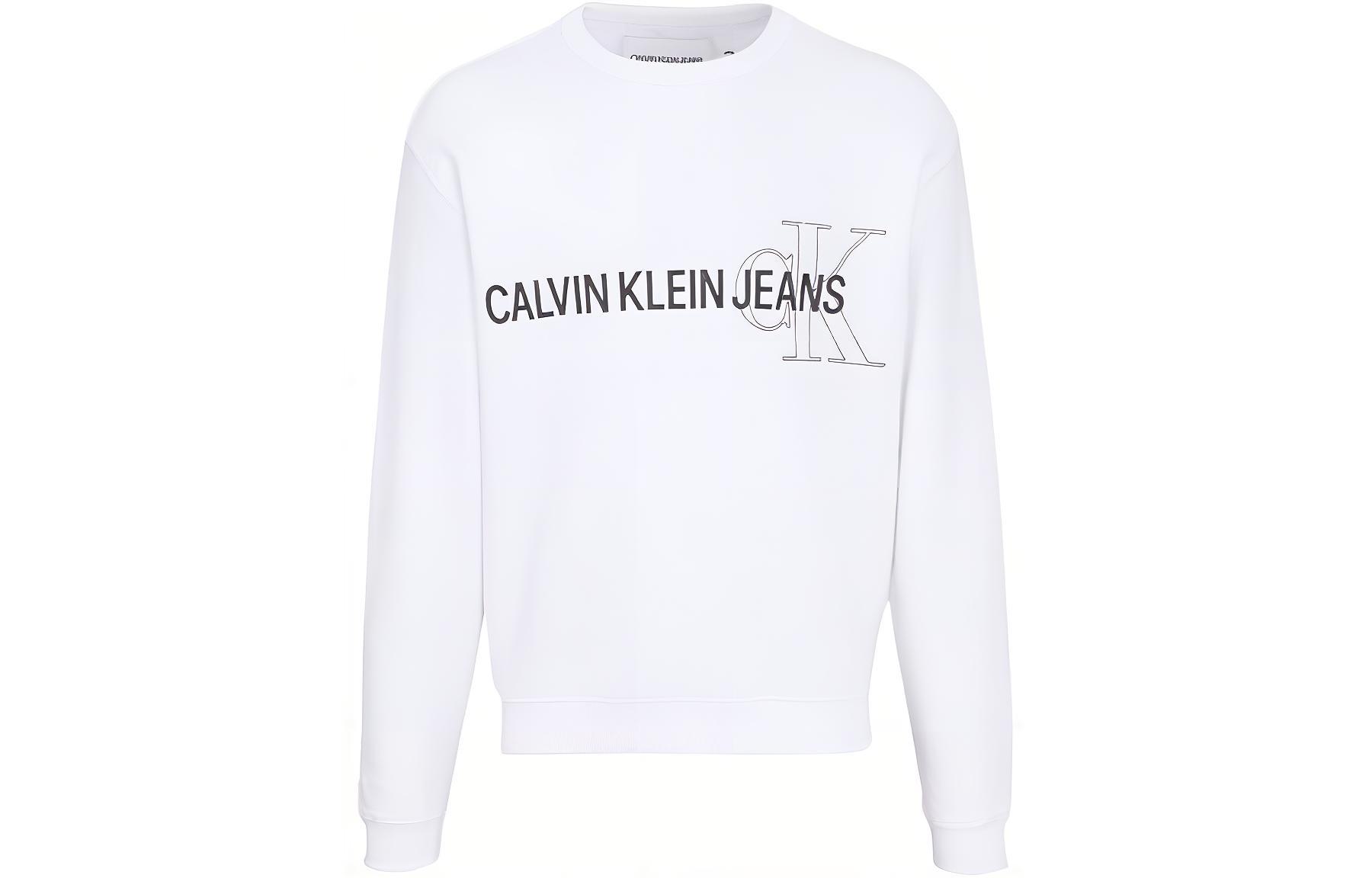 Calvin Klein Logo Crewneck Sweatshirt White J30J318181-YAF