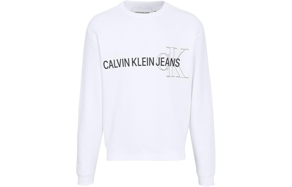Order Calvin Klein 經典標誌白色圓領長袖上衣 J30J318181-YAF