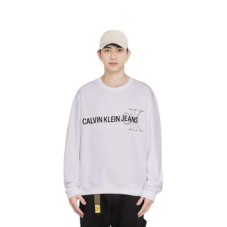Purchase Calvin Klein 經典標誌白色圓領長袖上衣 J30J318181-YAF