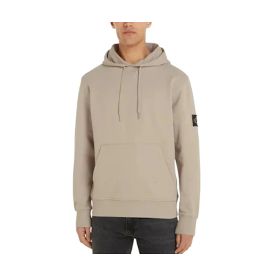 Calvin Klein Logo Drawstring Hoodie Beige Long Sleeve Sweater J30J323430-PED