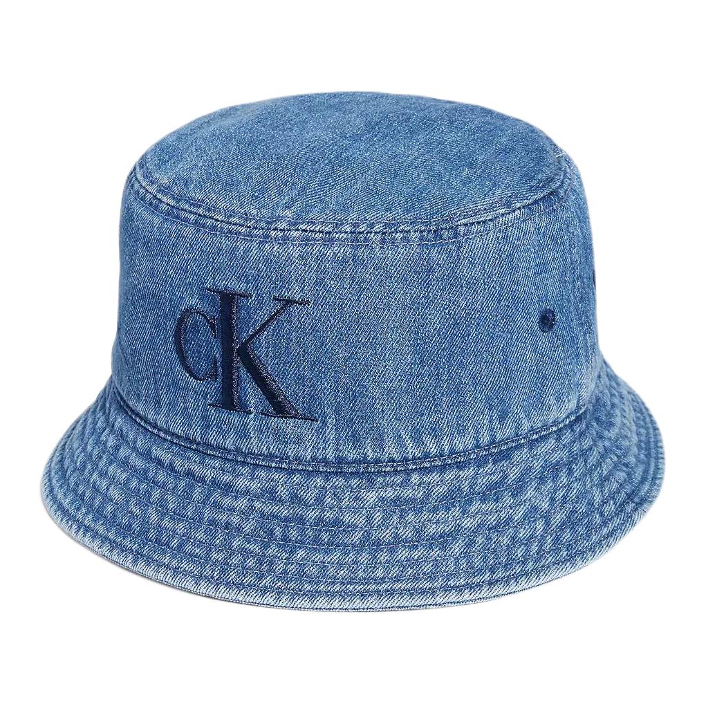 Calvin Klein Logo Embroidered Cotton Bucket Hat Navy Unisex Couple Style 3293 499