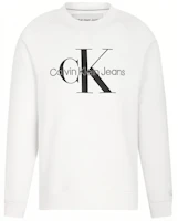 Calvin Klein Logo Embroidered Crewneck Pullover Sweatshirt White Casual J320787-YAF Calvin Klein Logo Embroidered Crewneck Pullover Sweatshirt White Casual J320787-YAF