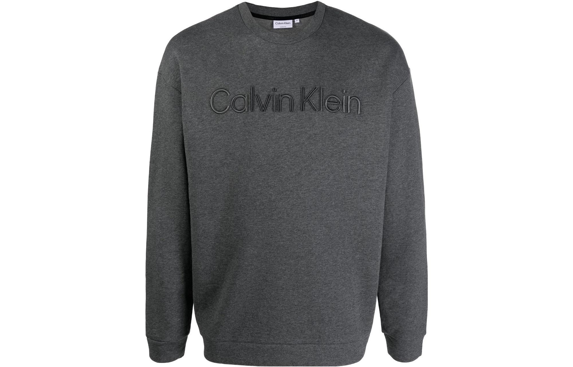 Calvin Klein Logo Embroidered Crewneck Sweatshirt - Dark Gray K10K109699-P4E