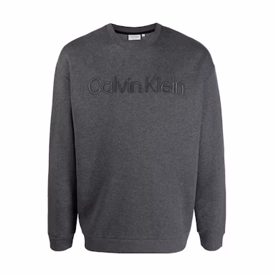 Calvin Klein Logo Embroidered Crewneck Sweatshirt - Dark Gray K10K109699-P4E