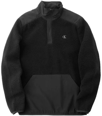 Calvin Klein 刺繡Logo半拉鍊黑色男女款運動上衣 40DC412-001 Buy Calvin Klein 刺繡Logo半拉鍊黑色男女款運動上衣 40DC412-001