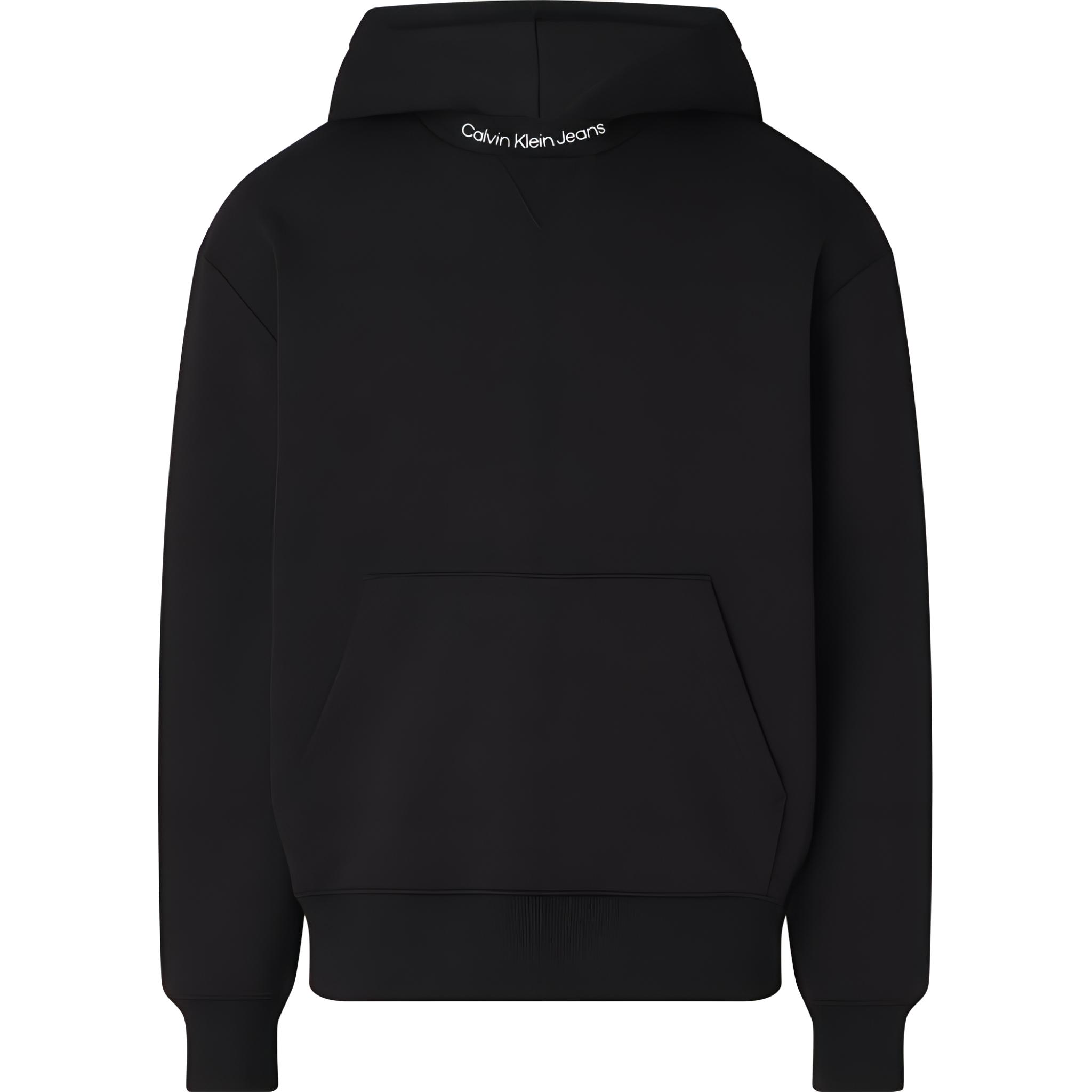 Calvin Klein Logo Embroidered Hoodie Black Long-Sleeve Sweatshirt J30J322899-BEH