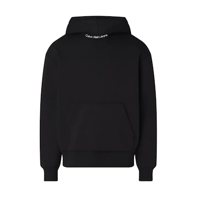 Calvin Klein Logo Embroidered Hoodie Black Long-Sleeve Sweatshirt J30J322899-BEH
