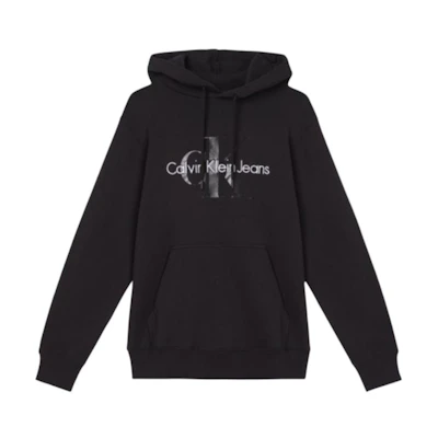 Calvin Klein Logo Embroidered Hoodie Black Long Sleeve Sweater POIZON240722199