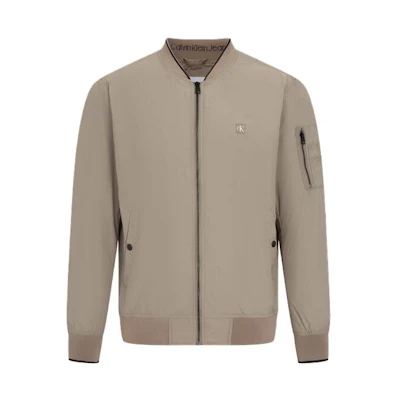 Calvin Klein Logo Embroidered Pocket Jacket Gray Brown ( Fall Jacket) J320778-A03