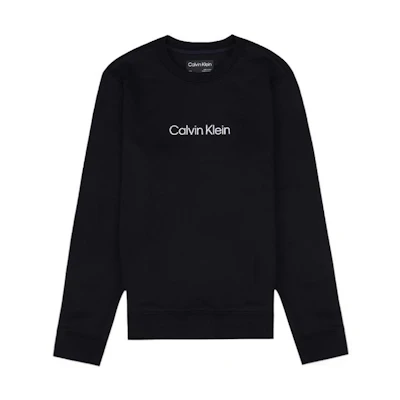 Calvin Klein Logo Embroidered Ribbed Crewneck Sweatshirt Unisex Black 40FM268-100