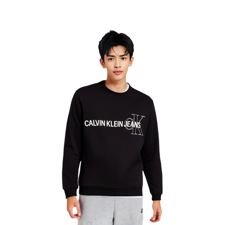 Details for Calvin Klein 徽標圖案圓領長袖運動衫 J30J318181-BEH