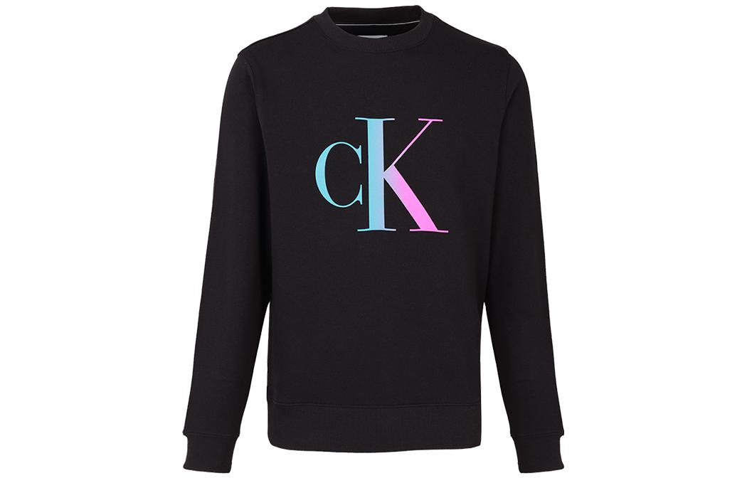Order Calvin Klein 經典Logo印花黑色圓領長袖套頭衫 J30J320841-BEH