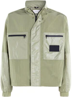 Calvin Klein Logo High Collar Crinkled Loose Jacket Olive Green ( Euro Fit) J30J324663-LIX Calvin Klein Logo High Collar Crinkled Loose Jacket Olive Green ( Euro Fit) J30J324663-LIX