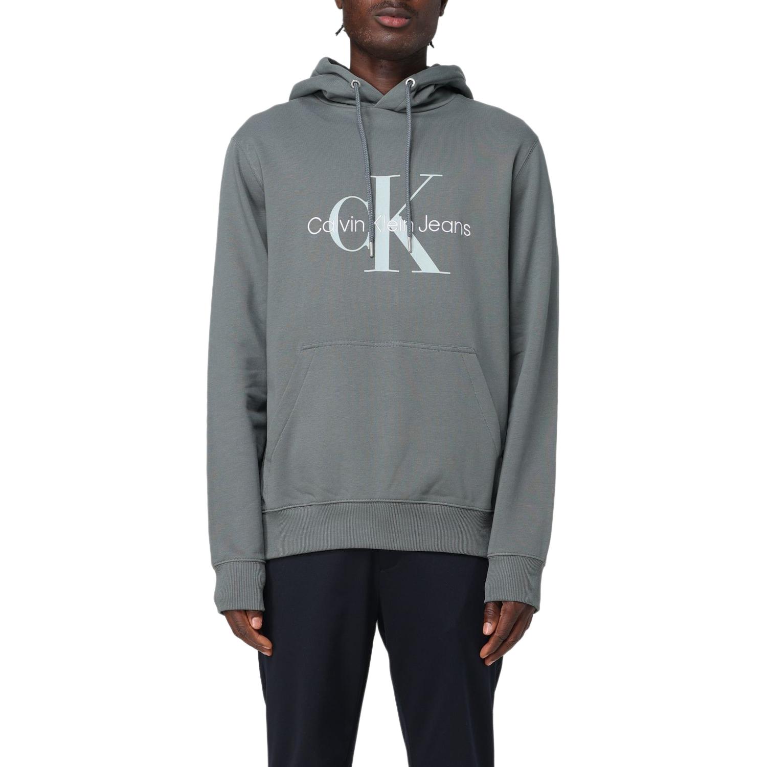 Calvin Klein Logo Hoodie Loose Fit Long Sleeve Gray J30J320805-PSL