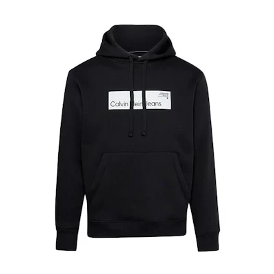 Calvin Klein Logo Hoodie Pullover Long Sleeve Black J30J324106-BEH