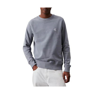 Calvin Klein Logo Minimalist Crewneck Casual Long-Sleeve Sweatshirt Blue Gray J30J325943-PN6
