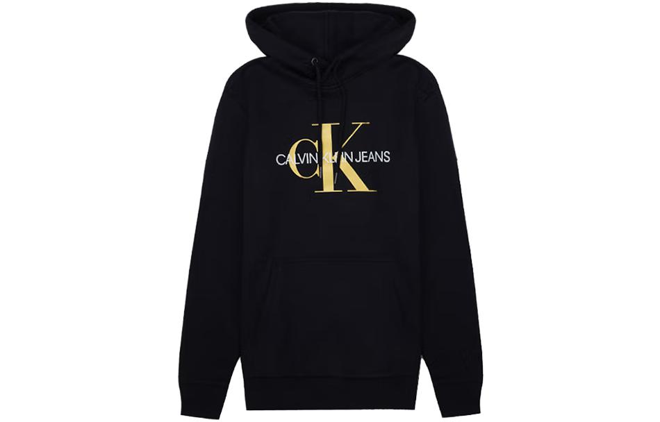 Calvin Klein Logo Print Black Hoodie Casual Long Sleeve 40GC201-002
