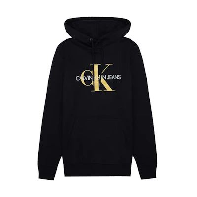 Calvin Klein Logo Print Black Hoodie Casual Long Sleeve 40GC201-002