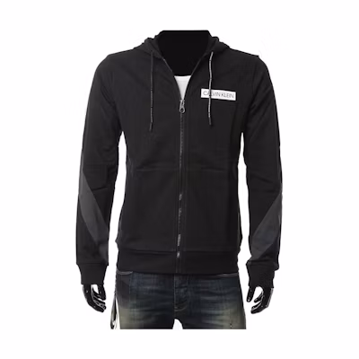Calvin Klein Logo Print Black Hoodie for Men 00GMT0J481