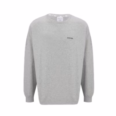 Calvin Klein Logo Print Casual Crewneck Sweatshirt Men’s Coconut Grey NM2300